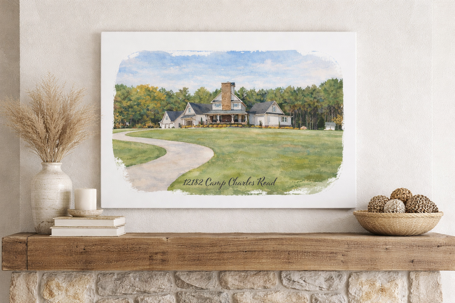 Personalized "Forever Home" Portrait on Canvas